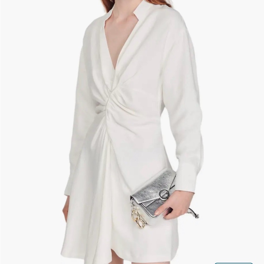 Sandro Celia Ruched White Dress